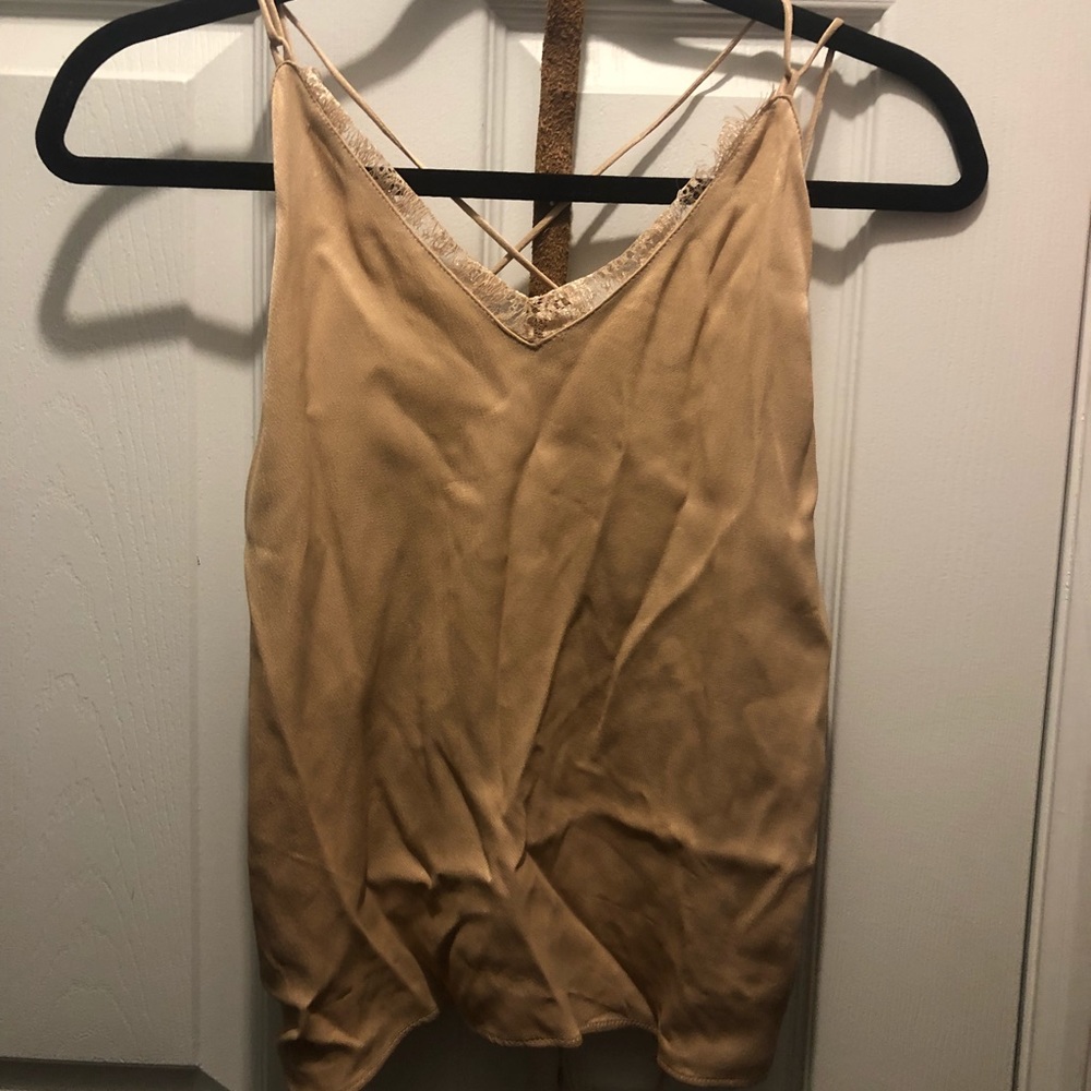 Strappy open back silk top